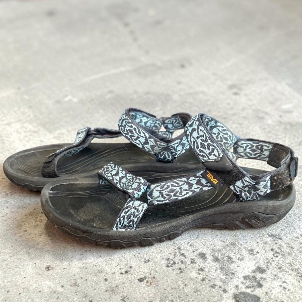 Teva Tirra Sandals Womens 11 Black Blue Geometric Strappy Hiking Sport 1093378 - Picture 1 of 6